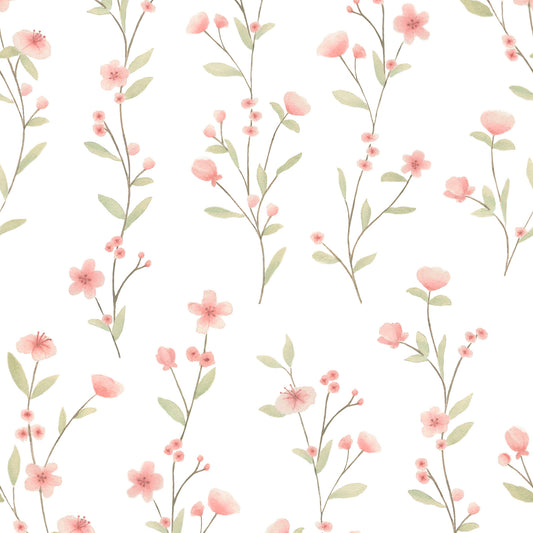 Floral Posies Wallpaper – pink