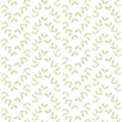 Filled Leaves Wallpaper – green