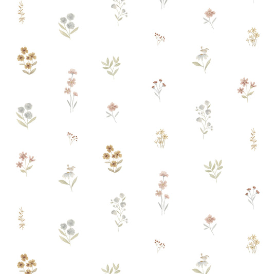 Papel de Parede Jardim Edimburgo Flores – cor colorido