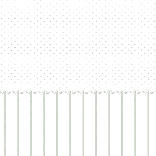 Bordered Bows Wallpaper – green