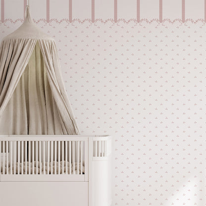 Papel de Parede Laços Roda Teto – cor rosa
