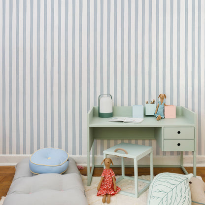 Irregular Watercolor Stripe Wallpaper – blue