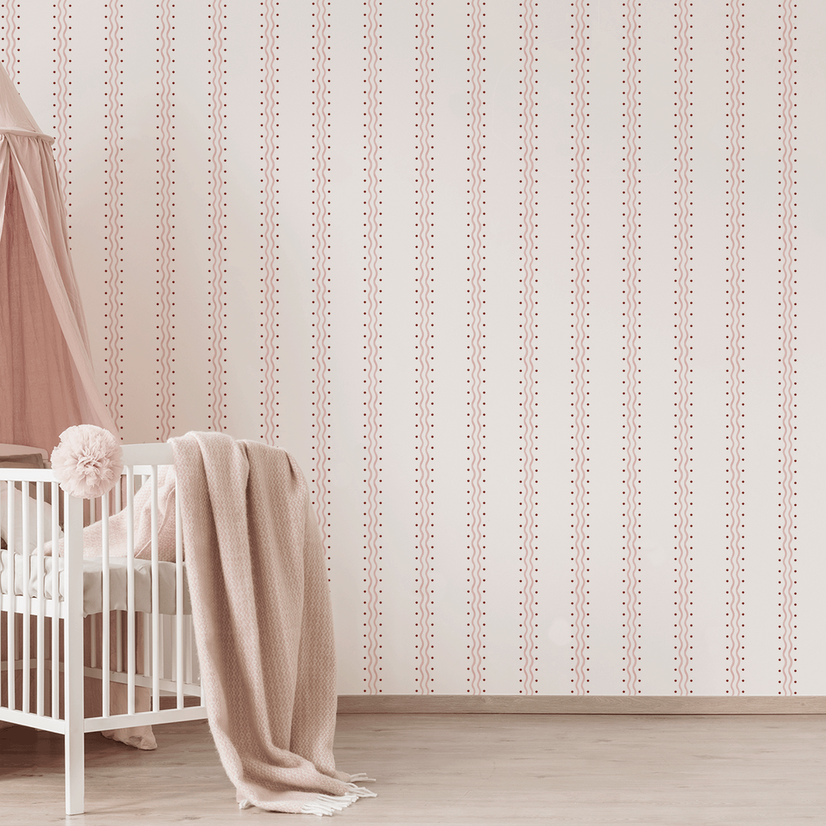 Double Waves Wallpaper – pink