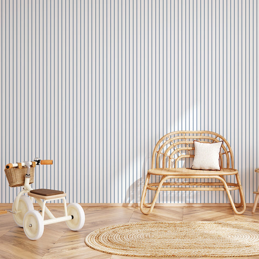 Fine Stripes Wallpaper – blue