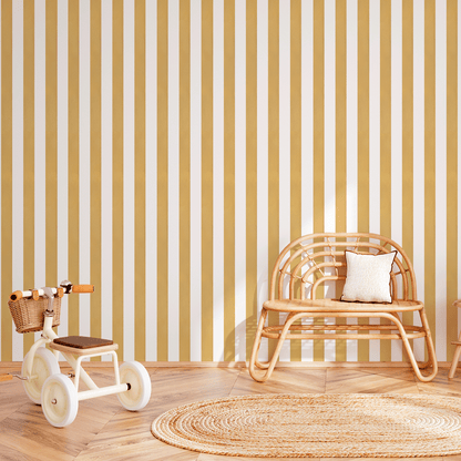 Wide Stripes Wallpaper – mustard