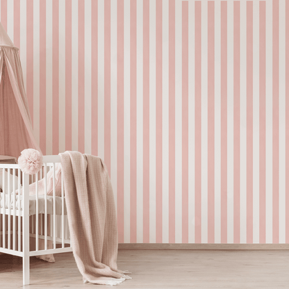 Wide Stripes Wallpaper – pink