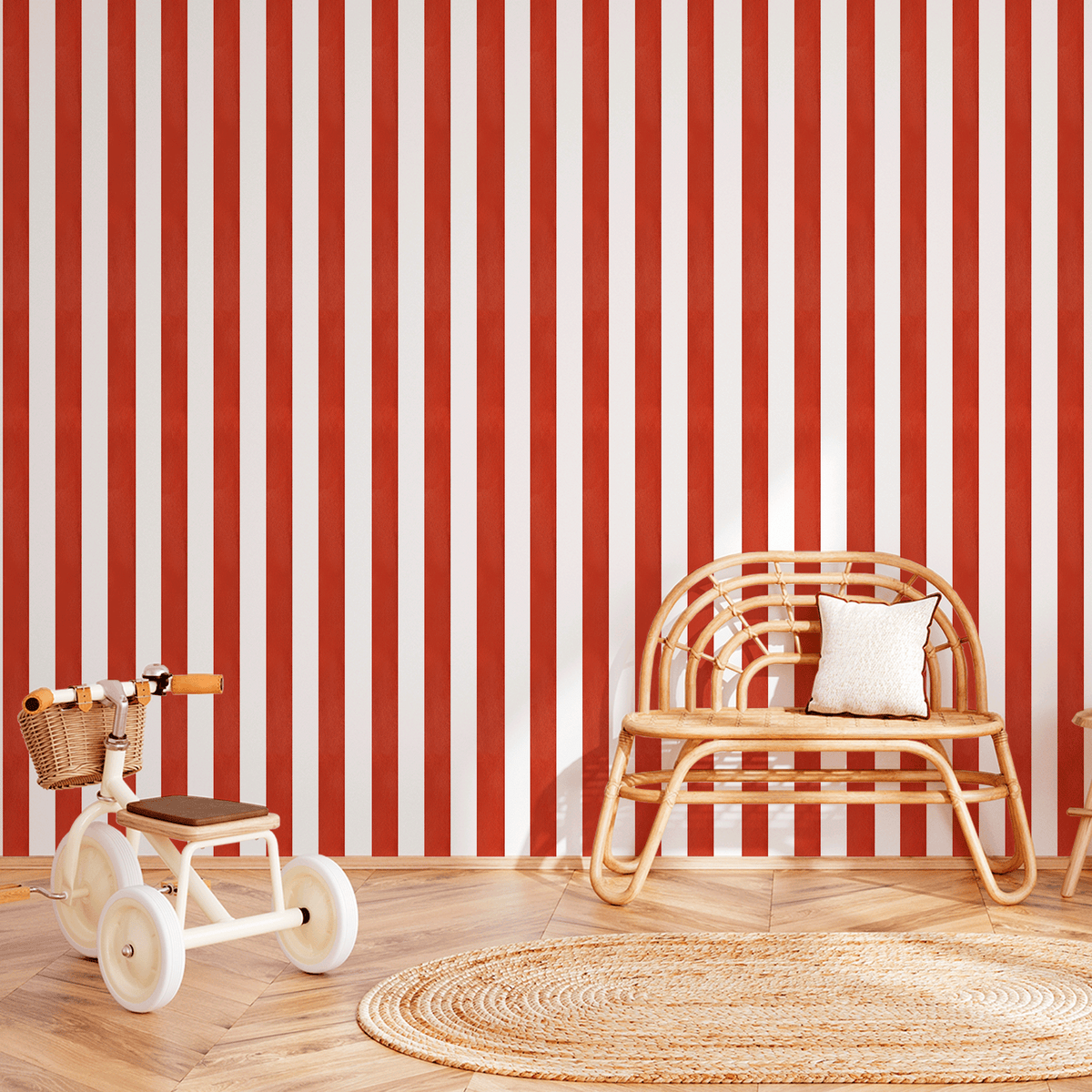 Wide Stripes Wallpaper – red