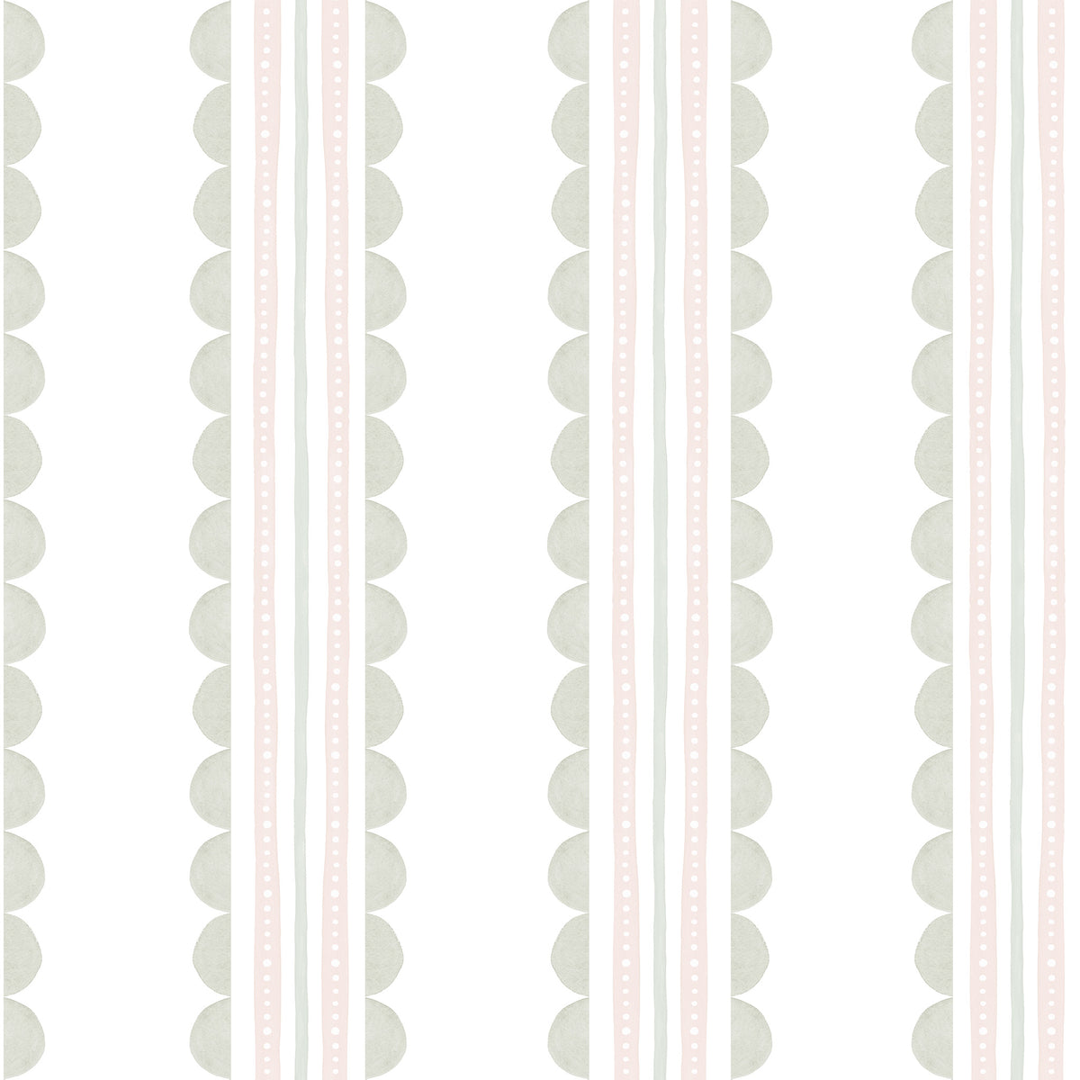 Wavy Stripes Wallpaper – green and pink