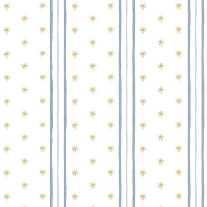 Stripes and Asterisks Wallpaper – blue
