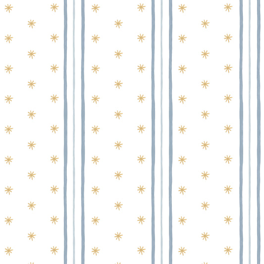 Stripes and Asterisks Wallpaper – blue