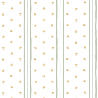 Stripes and Asterisks Wallpaper – green