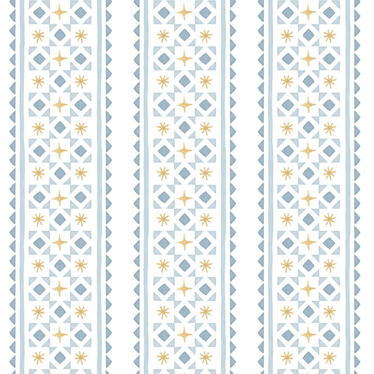 Stripes and Necktie Asterisks Wallpaper – blue