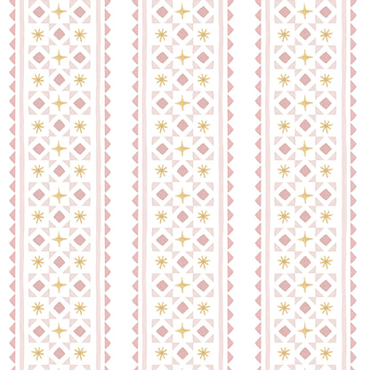 Stripes and Necktie Asterisks Wallpaper – pink