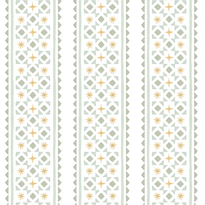 Stripes and Necktie Asterisks Wallpaper – green