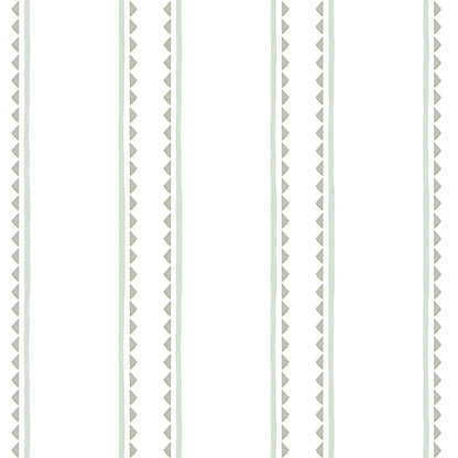 Stripes and Triangles Wallpaper – green
