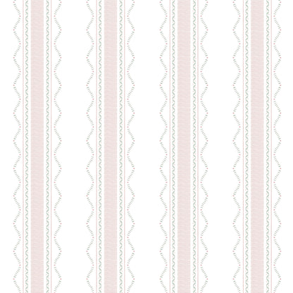Mixed Stripes Wallpaper – pink and green