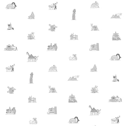 Papel de Parede Mundo Bichos – cor preto