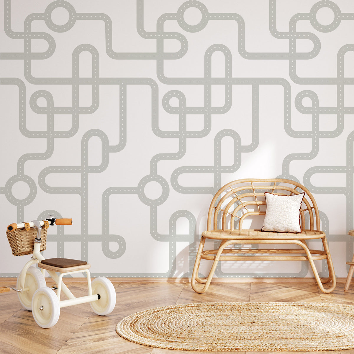 Papel de Parede Pista – cor cinza