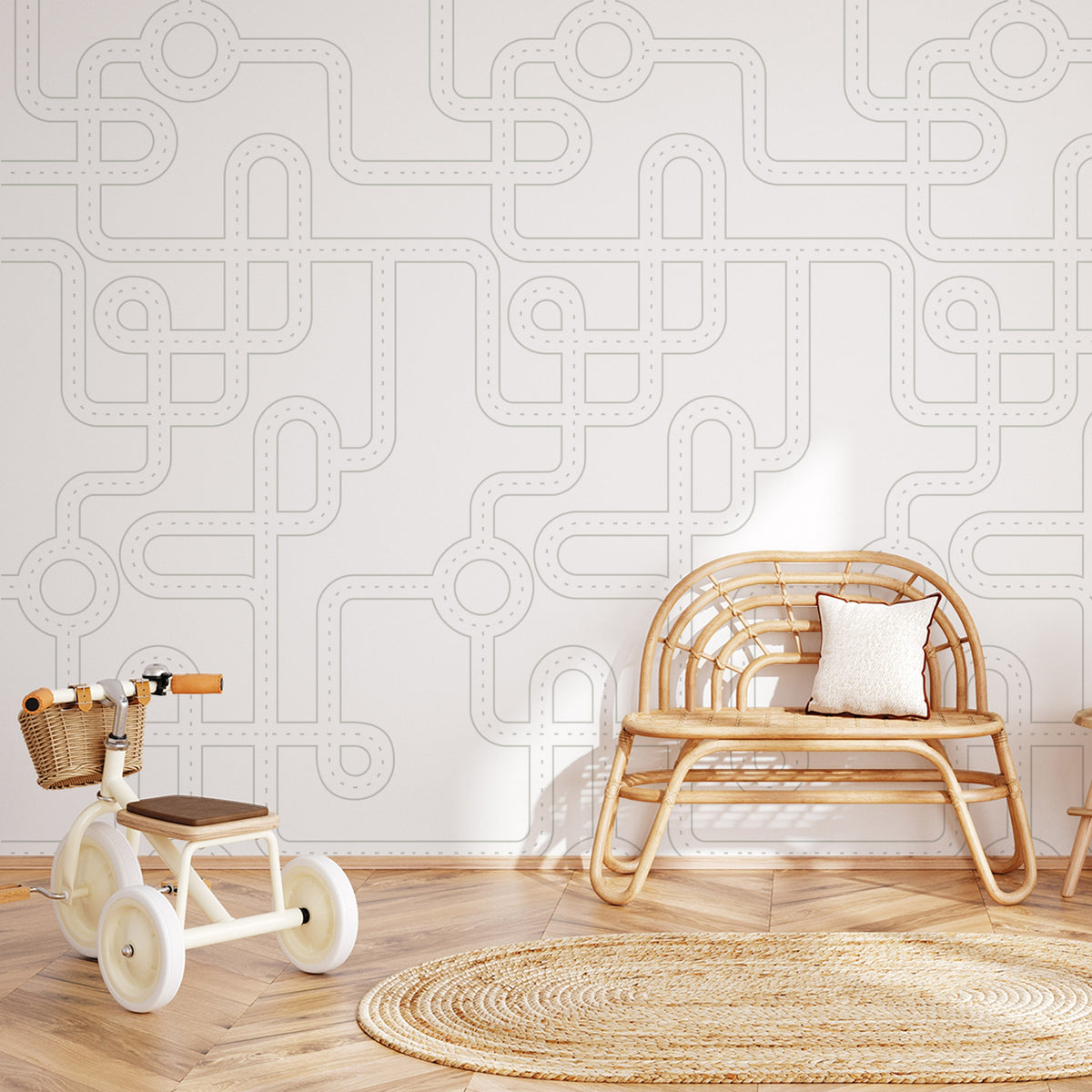 Papel de Parede Pista – cor cinza