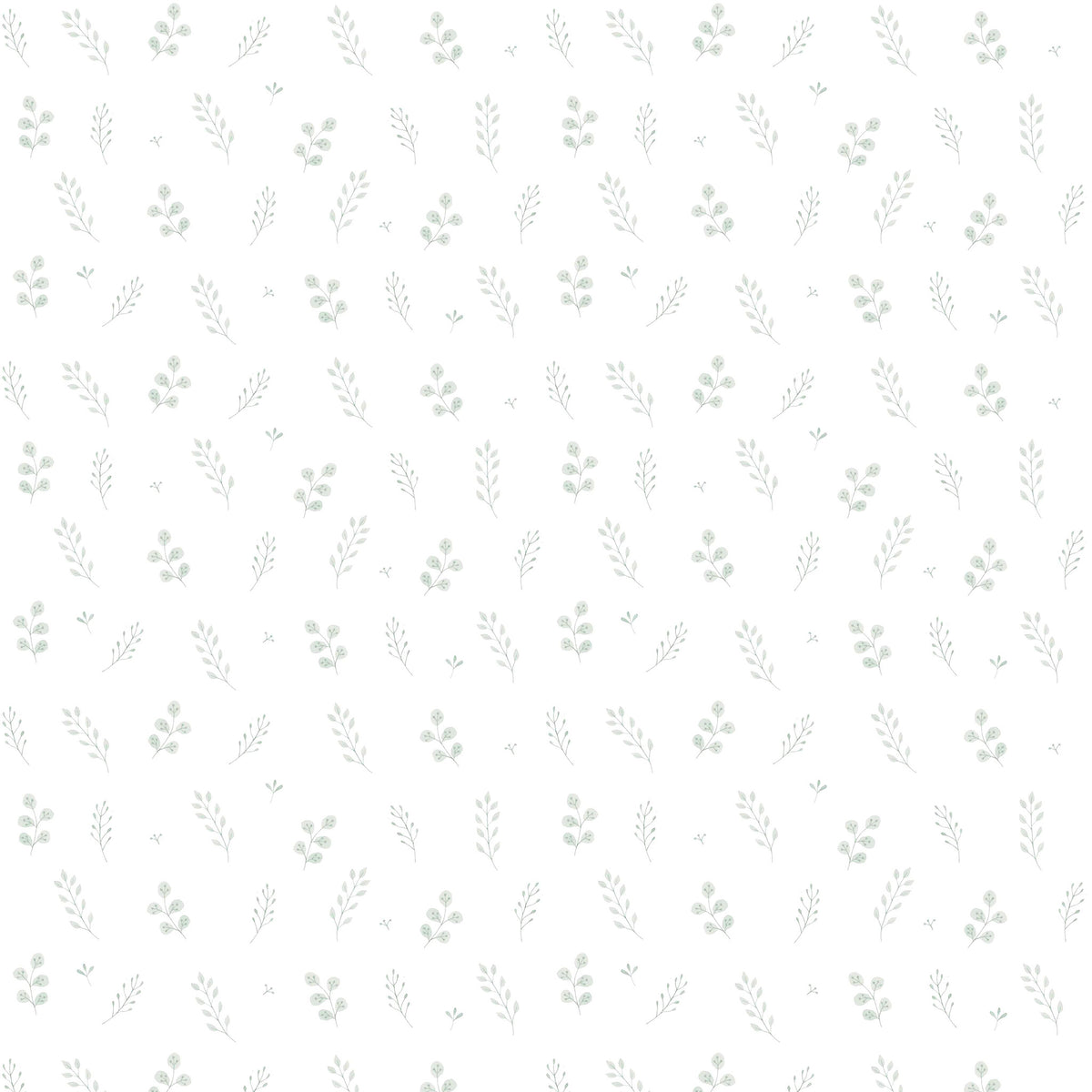 Delicate Porcelain Little Leaves Wallpaper – green