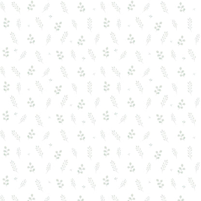 Delicate Porcelain Little Leaves Wallpaper – green