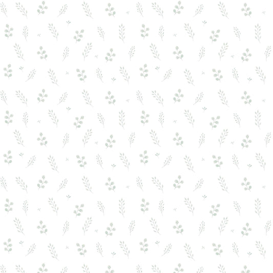 Delicate Porcelain Little Leaves Wallpaper – green