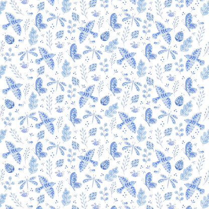 Porcelain Insects Wallpaper – blue