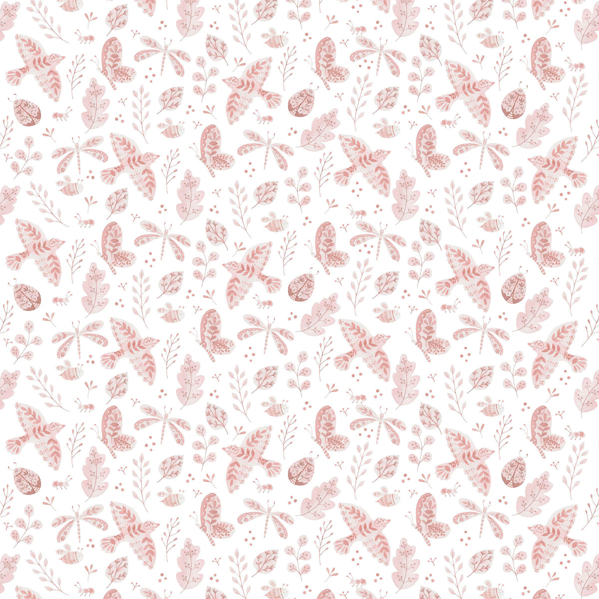 Porcelain Insects Wallpaper – pink