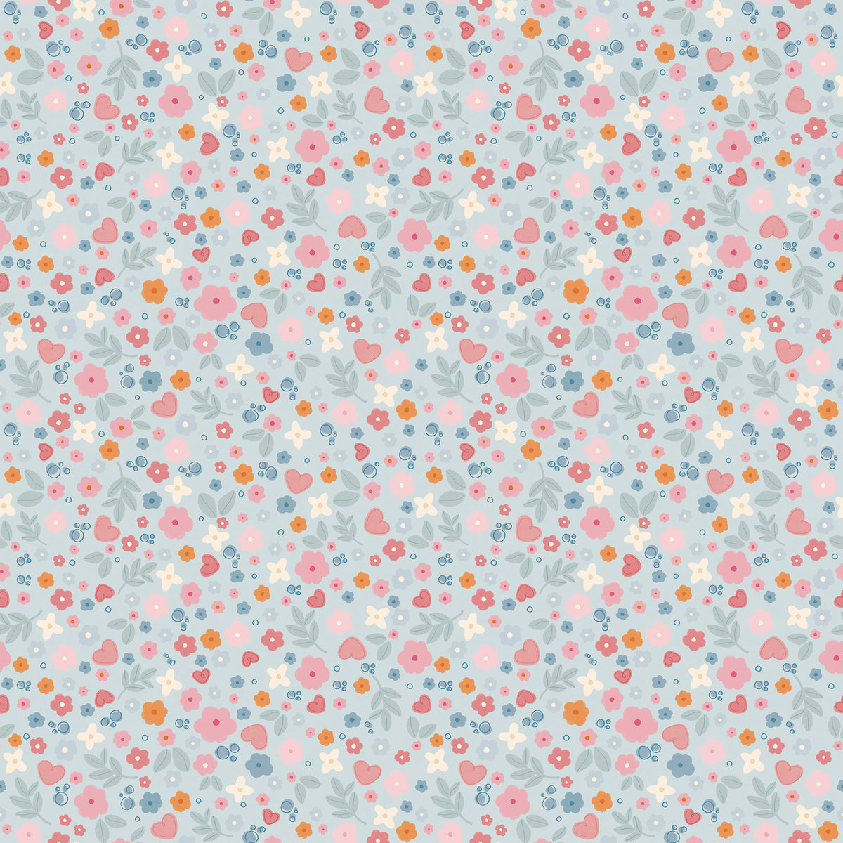 Sheepy I Love Flowers Wallpaper – light blue