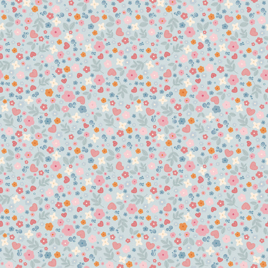 Sheepy I Love Flowers Wallpaper – light blue