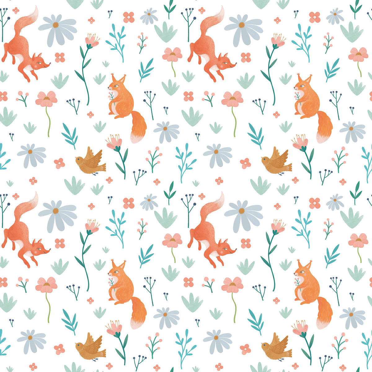 Papel de Parede Sheepy Animais da Floresta – cor colorido