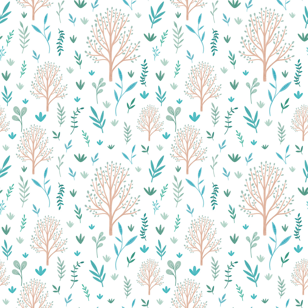 Papel de Parede Sheepy Árvores da Floresta – cor verde
