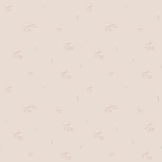 Papel de Parede Sheepy Cogumelos – cor bege