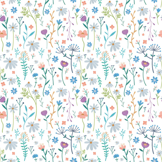Sheepy Forest Flowers Wallpaper – colorful