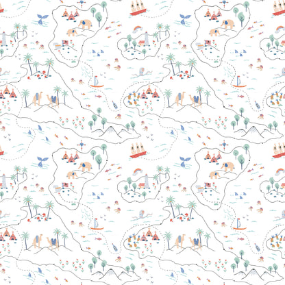 Sheepy Treasure Map Wallpaper – colorful