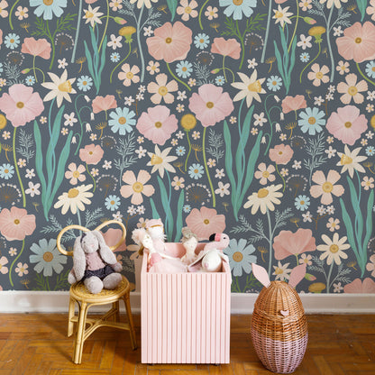 Sheepy Maxi Flowers Wallpaper