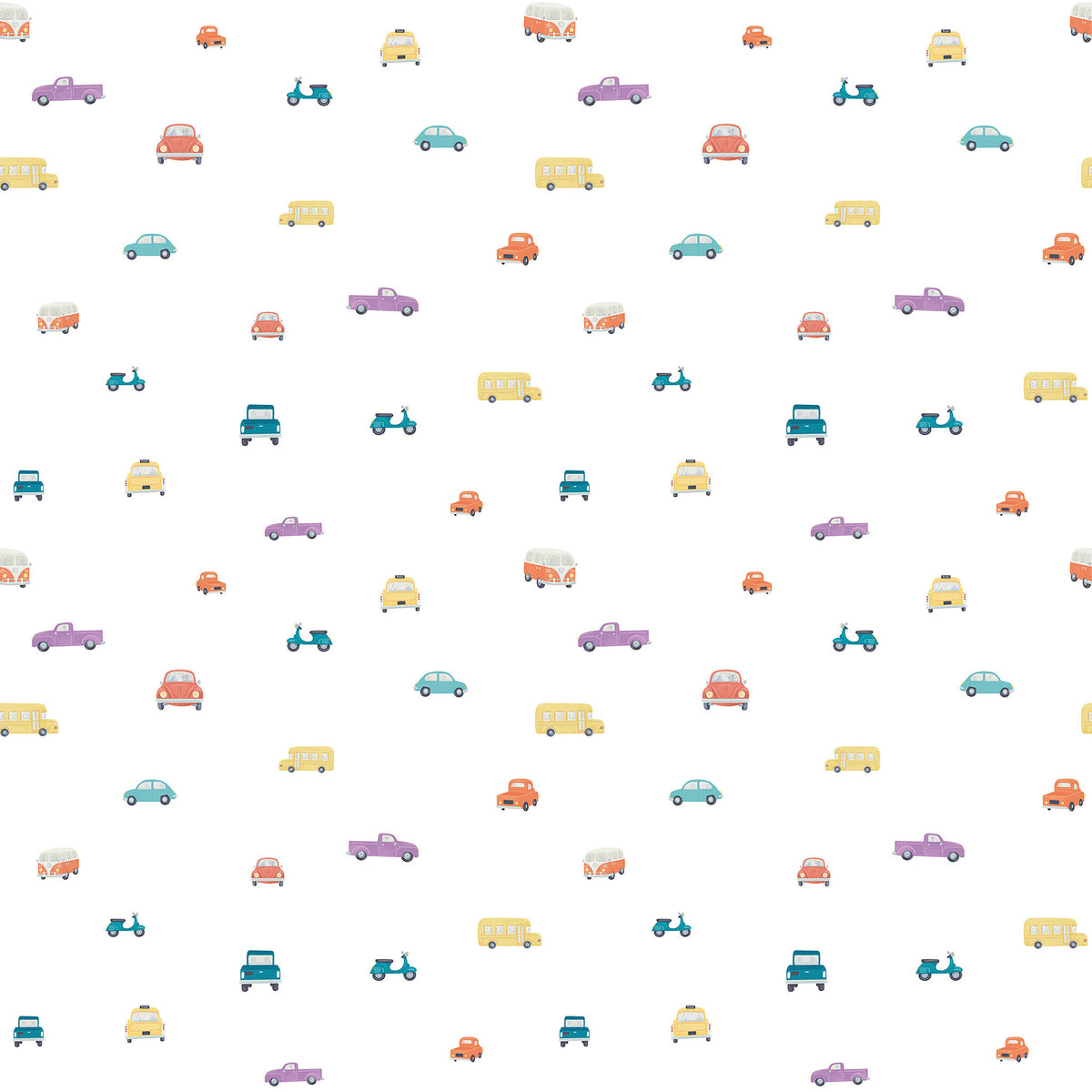 Papel de Parede Sheepy Villa Carros – cor colorido