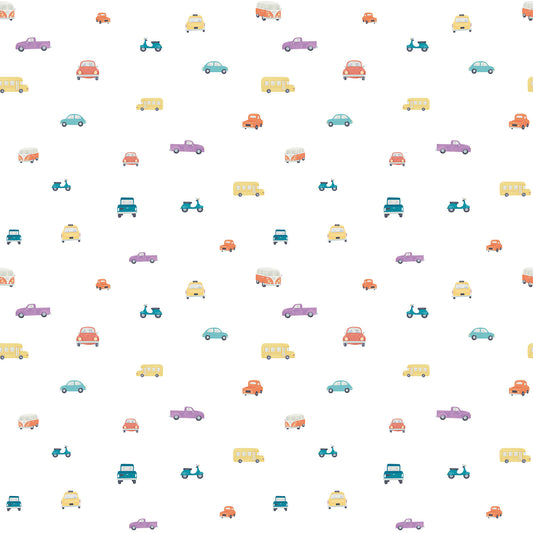 Papel de Parede Sheepy Villa Carros – cor colorido