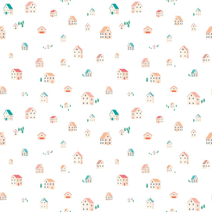 Sheepy Village Houses Wallpaper – colorful