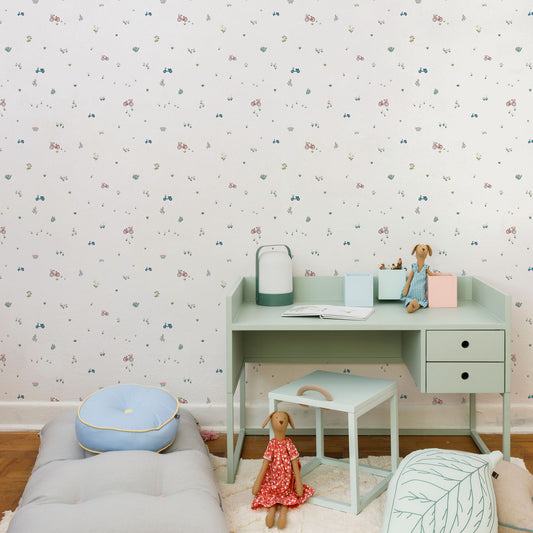 Sheepy Village Little Flowers Wallpaper