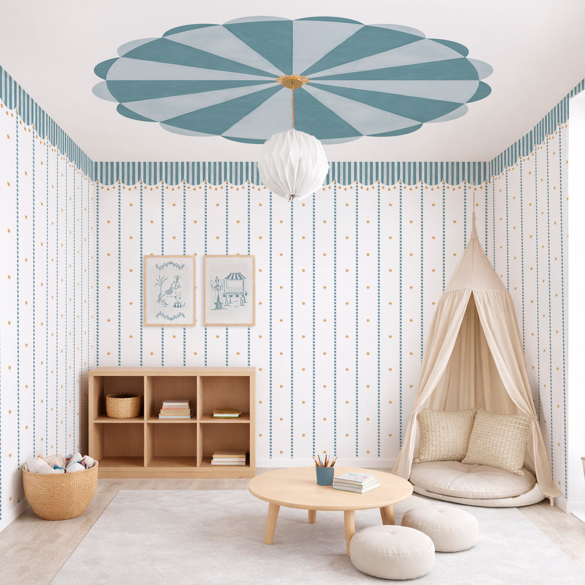 Circus Ceiling Mural – blue