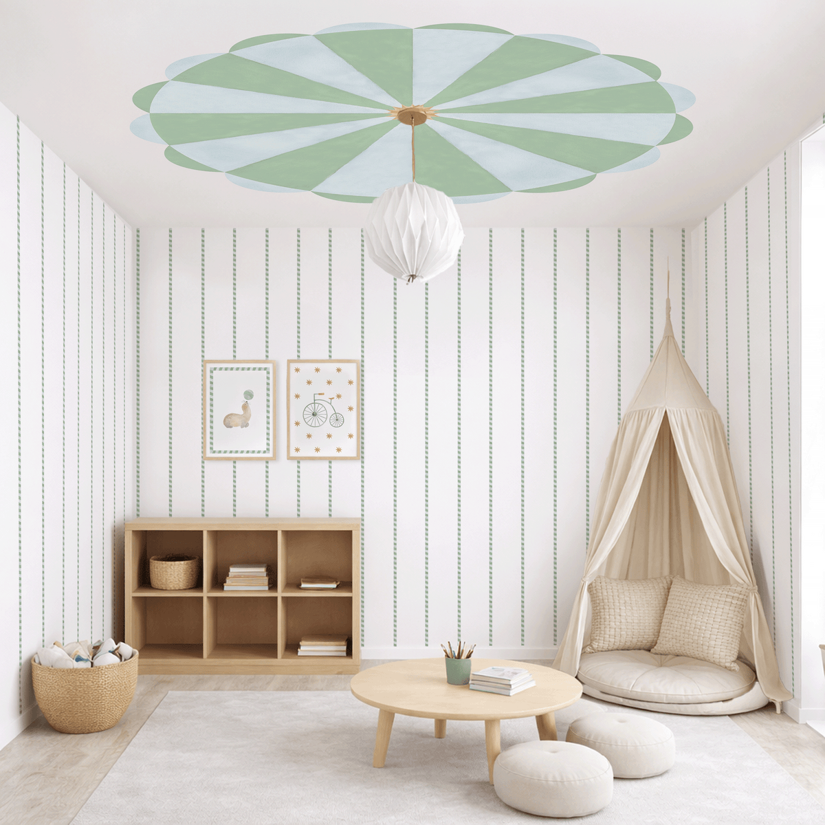 Circus Ceiling Mural – green