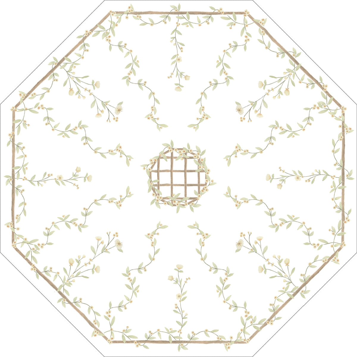 Cascading Posies Ceiling Mural – yellow