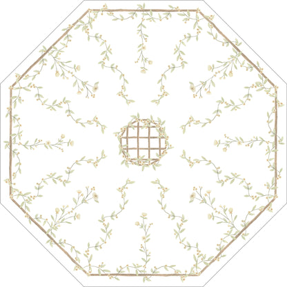 Cascading Posies Ceiling Mural – yellow