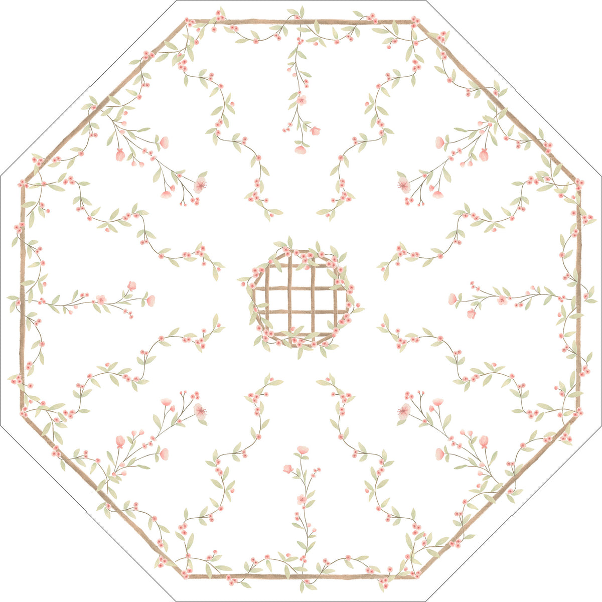 Cascading Posies Ceiling Mural – pink