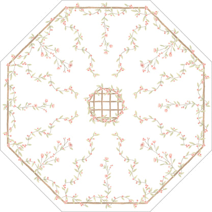 Cascading Posies Ceiling Mural – pink