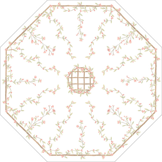 Cascading Posies Ceiling Mural – pink