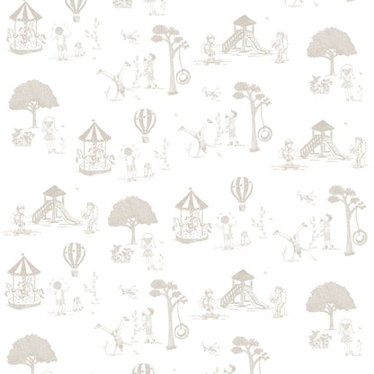 Papel de Parede Toile de Jouy – cor bege