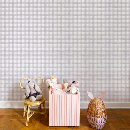 Watercolor Vichy Wallpaper – lilac