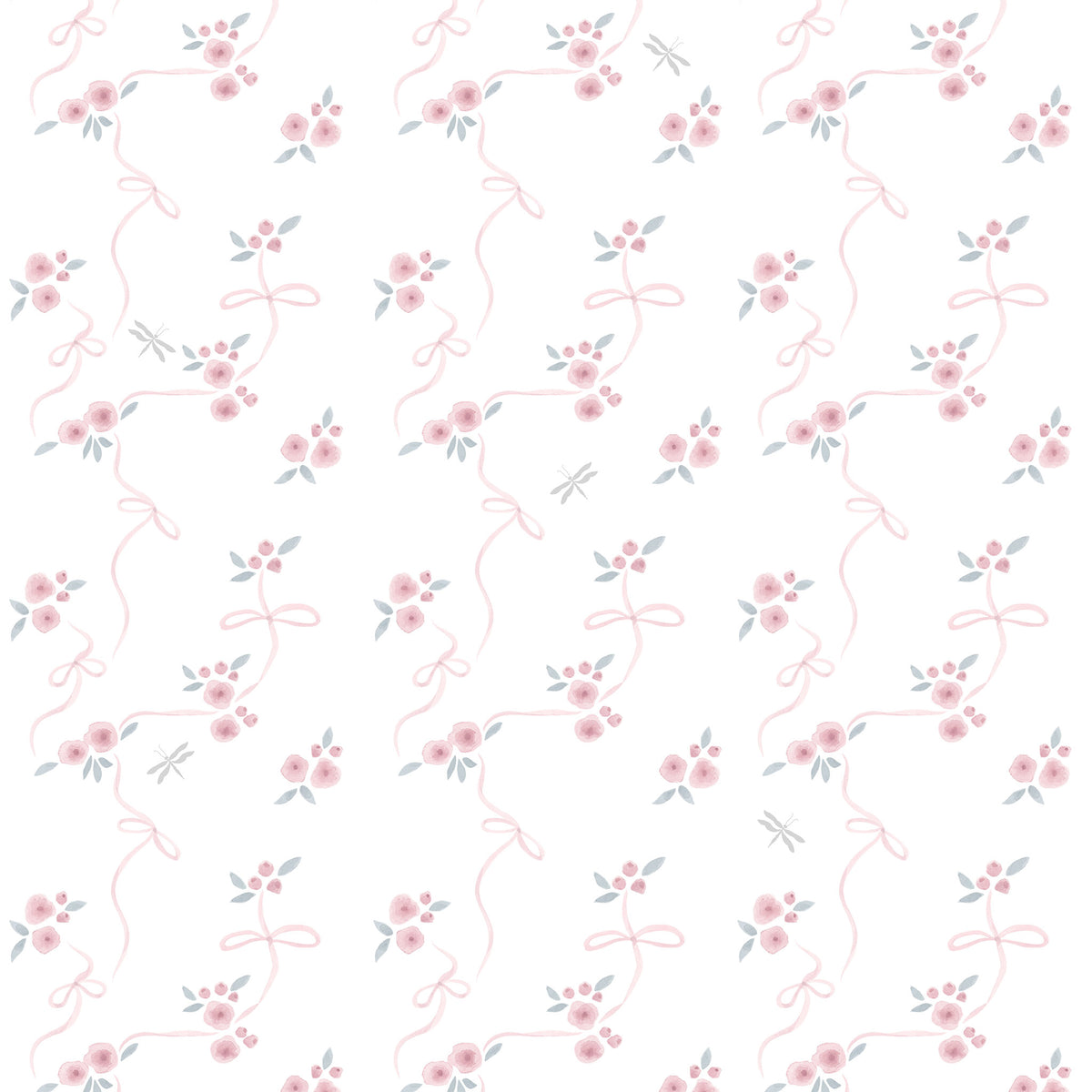 Victorian Bows Wallpaper – pink